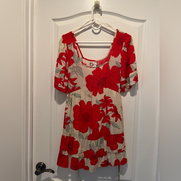 Darling Boutique Brand BOG Collective Red Flower Dress - size XS - like new - Picture 4 of 5
